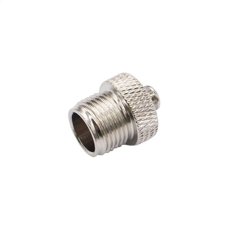 M12 male metal waterproof cap,brass with nickel plated screw